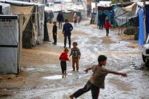 Tiendas de campaña inundadas en Gaza. © Noviembre de 2025. Foto de UNRWA