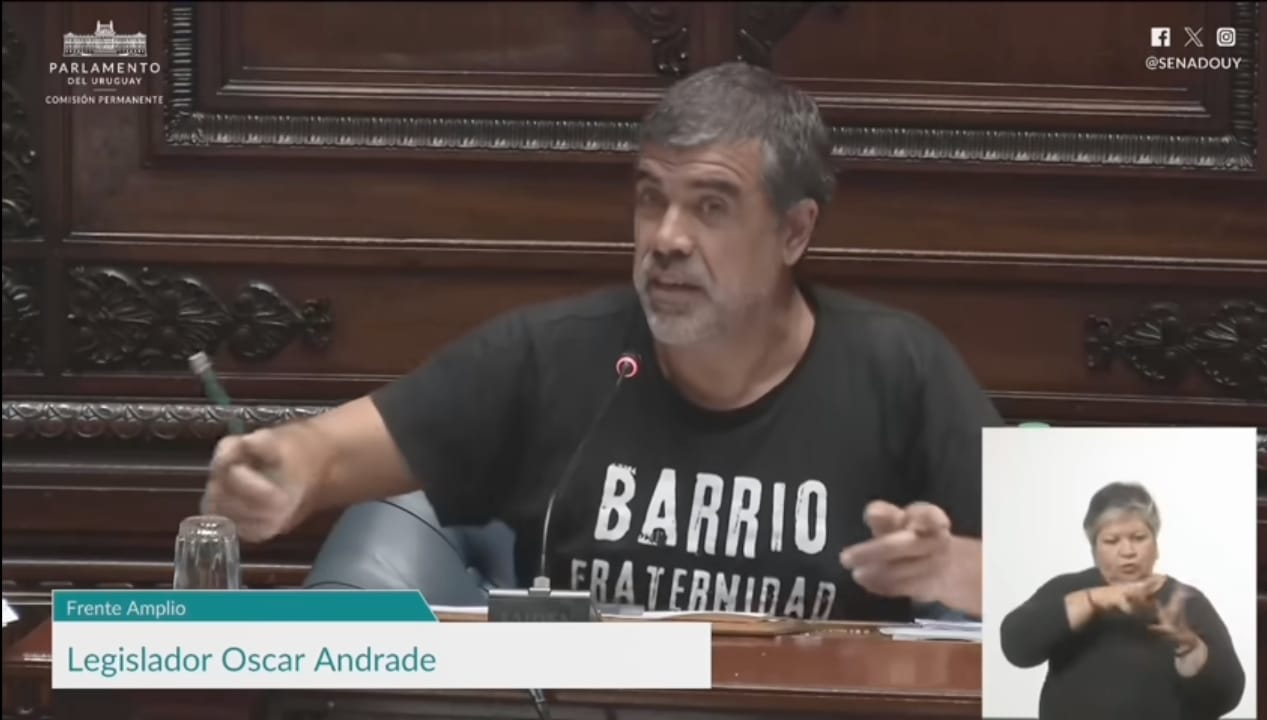 Senador de la 1001 y el FA durante su intervención en el parlamento. Foto: catpura de youtube.