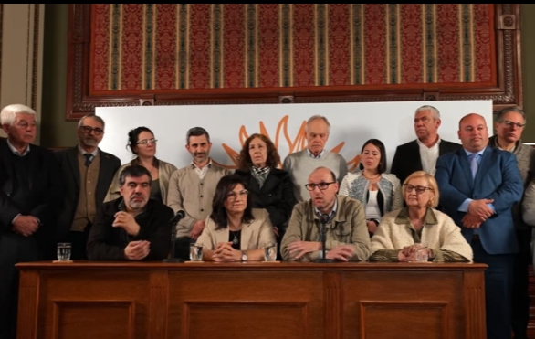 Conferencia de prensa de la bancada de senadores y senadoras frenteamplistas. Foto: Captura de pantalla Youtube